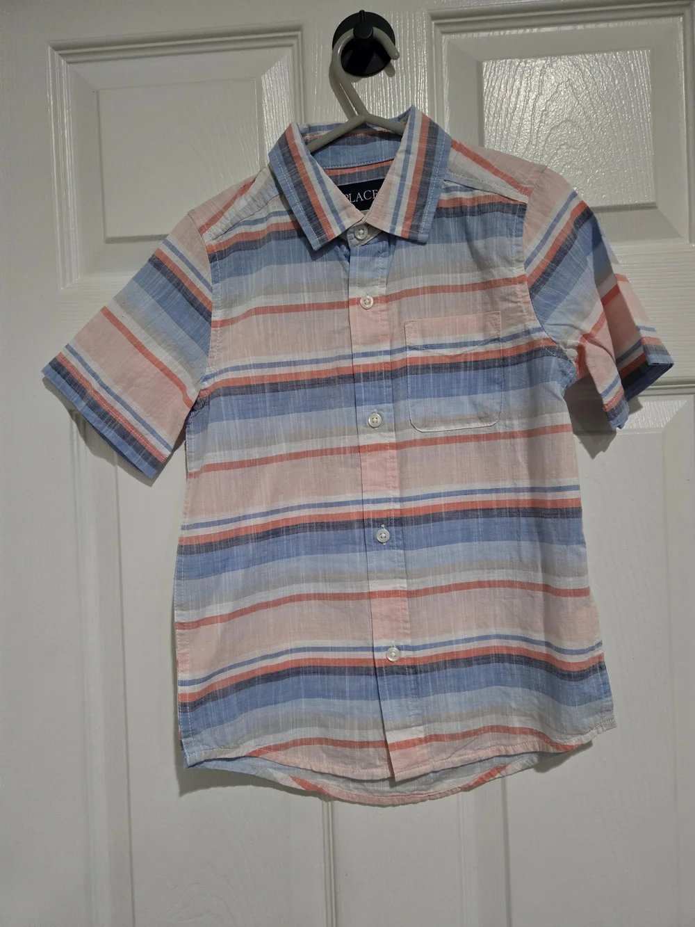 The Children's Place Blue, Green & White Plaid Button-Down Shirt